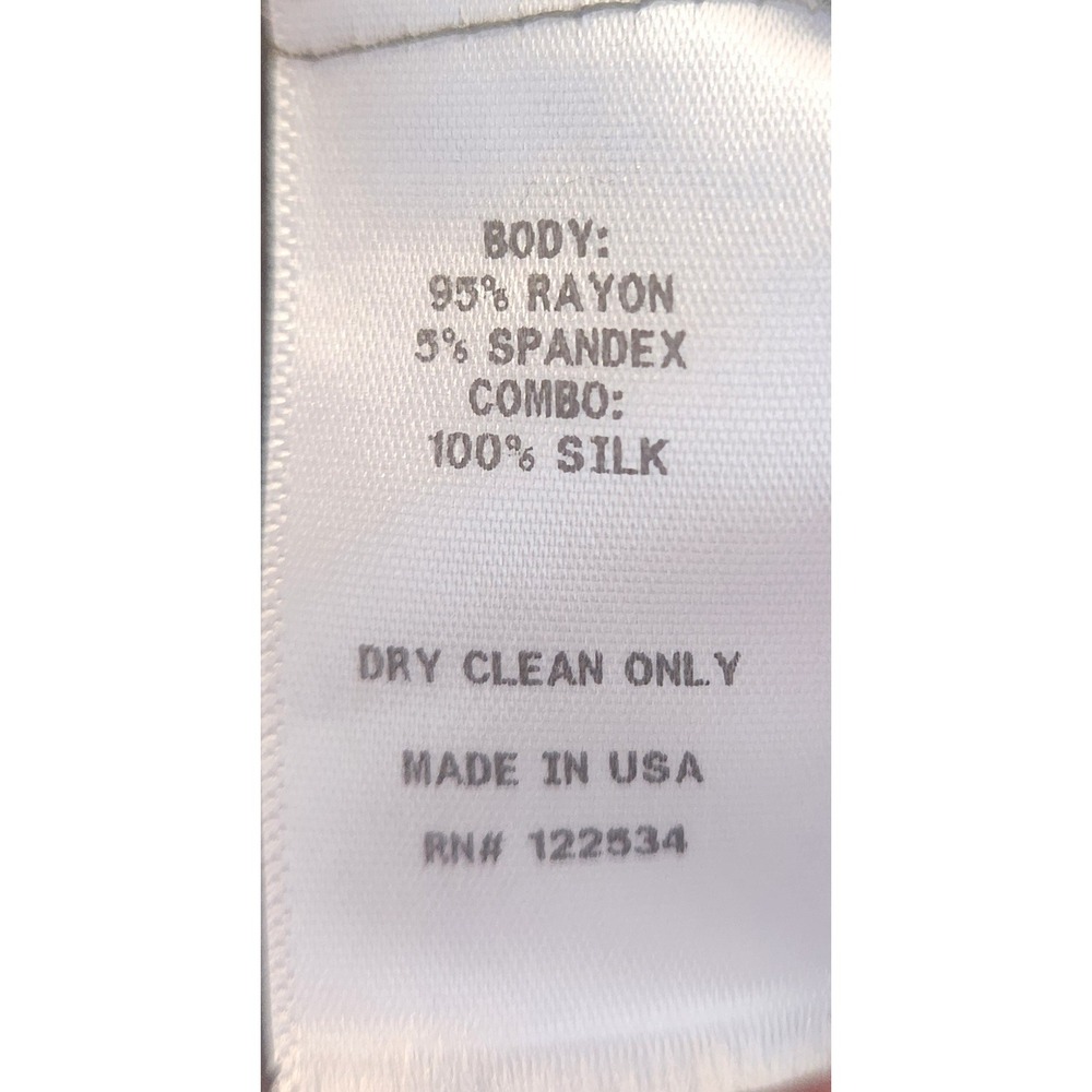 Lola & Sophie Green Silk Front Layered Long Sleeve Top Size M Made in USA - Picture 5 of 8